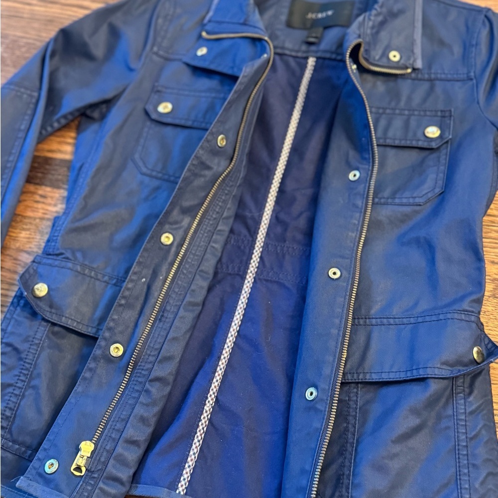 J. Crew Dark Blue Utility Jacket Cargo Pocket Downtown Field Size Small - Picture 6 of 8